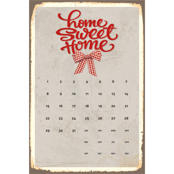 Oliver Home Sweet Home Calendar Wall Décor Wayfair.co.uk